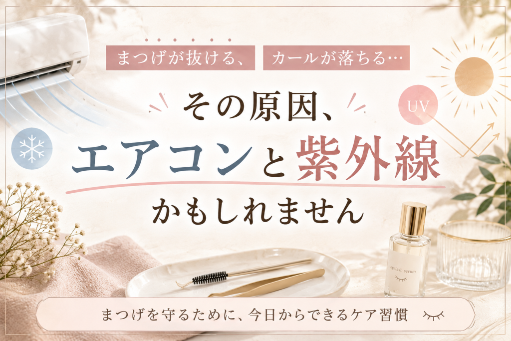 まつげが抜ける、カールが落ちる…その原因、エアコンと紫外線かもしれません