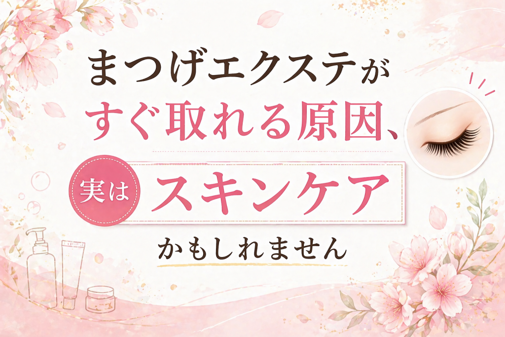まつげエクステがすぐ取れる原因、実はスキンケアかもしれません