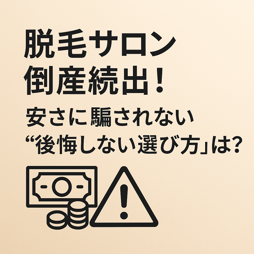 脱毛サロン倒産続出！安さに騙されない“後悔しない選び方”とは？